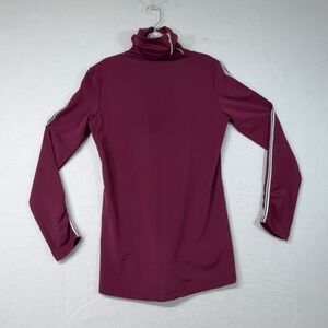 SwingDish Burgundy Mock Neck Long Sleeve Performance Top (S) Activewear